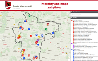 Mapa zabytków powiatu wieruszowskiego